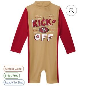 NFL swim suit.  Gold Wave Runner Long Sleeve Wetsuit   San Francisco 49ers  3T